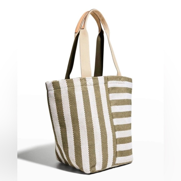 TORY Burch Gracie Striped Canvas Tote in Green Stripe - Picture 3 of 10